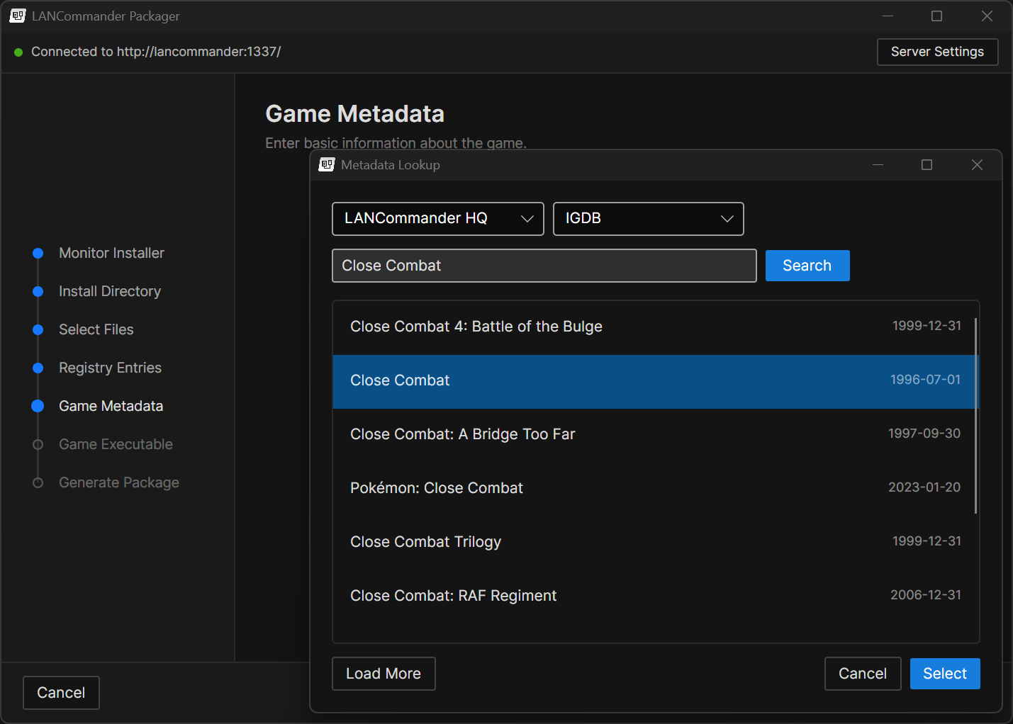 Packager Metadata Lookup
